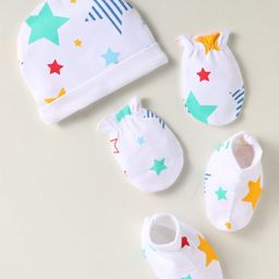 Babyhug Disney Interlock Knit Cap Mittens & Booties Set With Dalmatians Graphics White - Diameter 15.5 cm-image-32