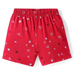 Tango Single Jersey Knit Knee Length Shorts with Triangle Print - Red-picture-19