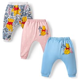 Babyhug Disney Interlock Knit Full Length Diaper Leggings with Winnie the Pooh Graphics Pack of 3 - Multicolor-picture-45