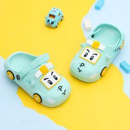 Yellow Bee Car Designed Slingback Clogs - Aqua Blue-picture-10