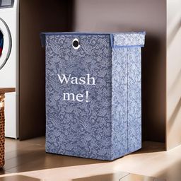 Kuber Industries  White & Navy Blue 4 Pieces Printed Foldable Laundry Bags-22