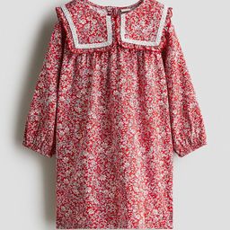 H&M Girls Pure Cotton Collared Poplin Dress-picture-31