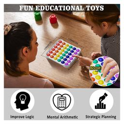 YAMAMA Pop Bubble Stress Relieving Silicone Square And Round Pop It Fidget Toy Pack of 2 - Multicolor image 2
