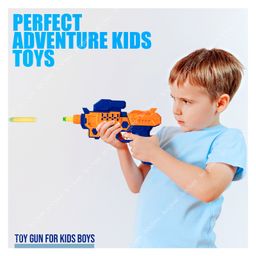 Baybee Blaster Soft Bullet Shooting Pistol Toy Gun with 10 Soft Foam Bullet Dart - Blue Yellow Orange image 2