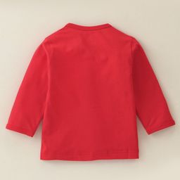 Doreme Single Jersey Full Sleeves Front Open Vest with Kitty Print - Red image 2