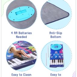 Babyhug 9 in 1 Musical Mat with Piano Keyboard And Drum Sound - Blue image 2