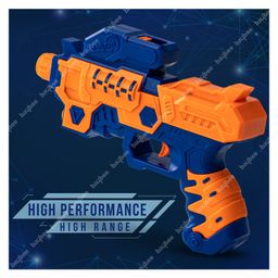 Baybee Blaster Soft Bullet Shooting Pistol Toy Gun with 10 Soft Foam Bullet Dart - Blue Yellow Orange image 3