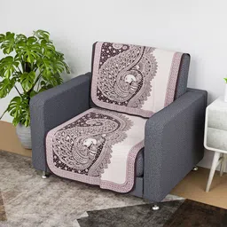 Kuber Industries Purple & White 2 Pieces Printed Cotton 1 Seater Sofa Covers-image-64