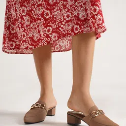 JM Looks Block Mules with Buckles image 3
