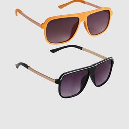 DukieKooky Unisex Kids Black Lens & Yellow Square Sunglasses with-18