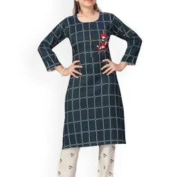 BAESD Girls Regular Thread Work Pure Cotton Kurta with Trousers-image-22