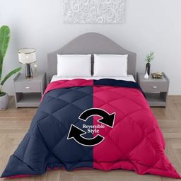 Comfowell Pink & Navy Blue Checked Heavy Winter 210 GSM Double Bed Comforter-12