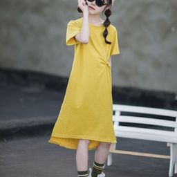 INCLUD Girls Round Neck T-shirt Dress-image-10