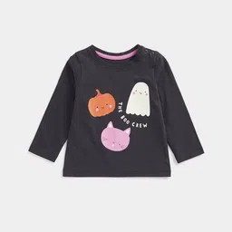 mothercare Girls Graphic Printed Round Neck Pure Cotton T-shirt-image-67