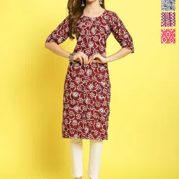 Anouk Rustic Women Pack Of 4 Ethnic Motifs Printed Straight Kurta-image-65