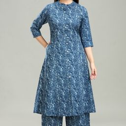 COTTON CULTURE Floral Printed Mandarin Collar A-line Kurta With Palazzo-image-60