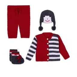 latest dresses Maroon unisex Clothing Set-picture-32