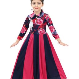 CHANDRIKA Girls Pink Viscose Rayon Dresses-image-25
