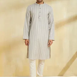Fabindia Men Striped Flared Sleeves Gotta Patti Kurta-picture-42