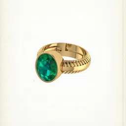 jemskart 10.25 KT Emerald Panchdhatu Gold Plated Adjustable Brass-13