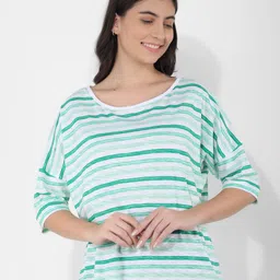 Numero Uno Women Striped Round Neck Top-image-11
