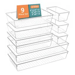 Myntra Elegant Homes 9 Pcs Multi-Purpose Plastic Drawer Organizers-55