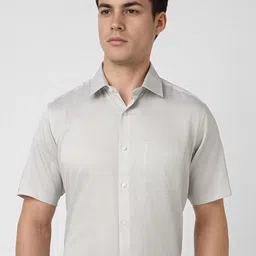 Van Heusen Men Regular Fit Spread Collar Textured Cotton Formal Shirt-image-96