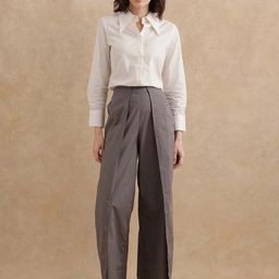 RAREISM Women Tailored Loose Fit High-Rise Pleated Trousers-image-65