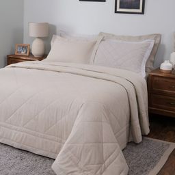 MASPAR Summer AC Room Cotton Double Bed Solid Quilt- Quilted Bed Cover-265x228cm-image-57