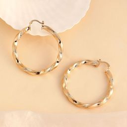 DressBerry Gold-Plated Circular Shaped Hoop Earrings-image-20