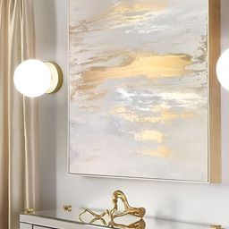 KINIS Gold-Toned & White Metal Spherical Shaped Shaped Wall Lamp-image-39