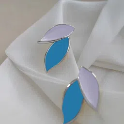 KRENOZ Silver Plated Leaf Shaped Studs-41