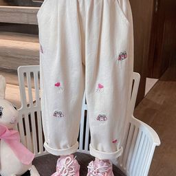 LULU & SKY Girls Floral Printed Tapered Fit Trousers-image-50
