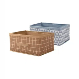 Aura Beige 2 Pieces Checked Drawer Organisers-16