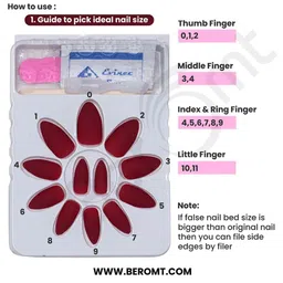 BEROMT Set Of 12 Salon Finish Press On Nail Tip With Application Kit - BFN777BPN image 4