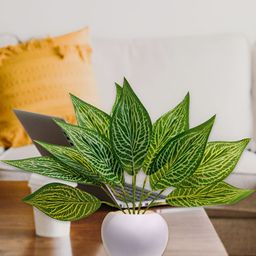 ARTSY White 1 Pieces Croton Artificial Plant With Pot-image-74