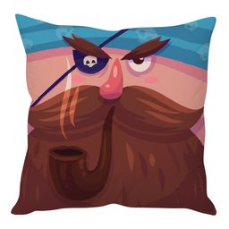 Stybuzz Bearded Man Face Cushion Cover - Brown And Blue-picture-18