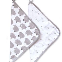 Masilo Organic Cotton Wash Cloths Sheep Print White Grey - Pack of 2-picture-22