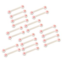 Syga Baby Safety Locks With Adjustable Straps Pack of 20 - Pink White-10