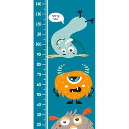 WENS Monster Cartoon Height Measurement Removable Wall Sticker - Multicolor-image-98