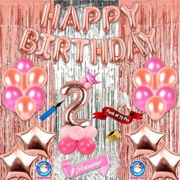 Shopperskart 2nd Birthday Decoration Combo Rose Gold - Pack of 75-image-52