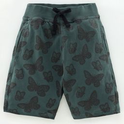Doreme Cotton Shorts Butterfly Print - Green-picture-26