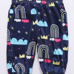 Kookie Kids Full Length Lounge Pant Cloud Print - Navy Blue-image-104