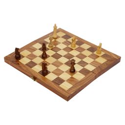 JD Sports Wooden Folding Chess Board - Brown Beige-14