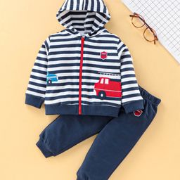 ToffyHouse Full Sleeves Winter Wear Tee & Jacket Car Embroidered - Blue-image-46
