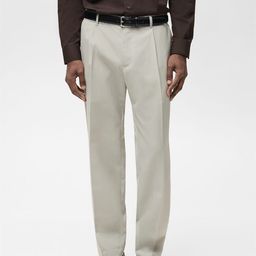 MANGO MAN Slim Fit Pleated Trousers-image-64