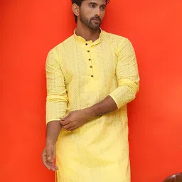 Jompers Men Embroidered Chikankari Kurta-image-46