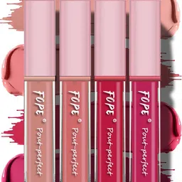FOPE Set Of 4 Pout Perfect Long Lasting Smudge-Free Liquid Lipstick - 4 ml Each-image-74