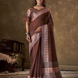 KAYOMMI Pure Linen Bhagalpuri Saree-image-77