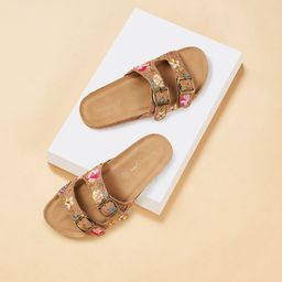 Forever Glam by Pantaloons Women Printed Open Toe Flats with Buckles-49